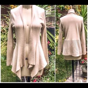 89th & Madison Cream Large Knit Open Sweater Size Large